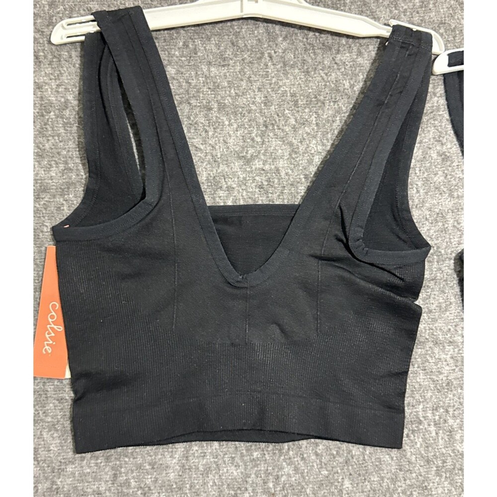 Colsie Women's Sports Bra Black Small - Picture 5 of 6